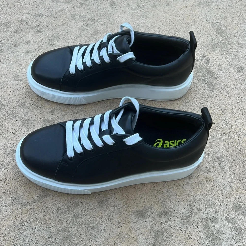 J/Slides NYC Noca Black Leather Platform Women's Sneakers Size 8.5 - Picture 3 of 10